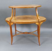 Elegant Inlaid Satinwood Étagère Two Tier Table c.1890