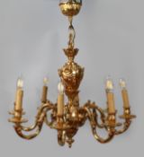 Pair of Impressive Baroque 6 Arm Ormolu Chandeliers
