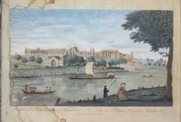 A View of the Royal Palace of Windsor 18th c. Coloured Mezzotint