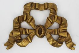 Set of 4 Vintage Gilt Bow Ribbon Wall Decoration Hanging