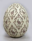Pair of Large Hand Painted Decorative Easter Eggs