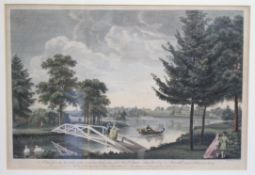 18th c. Hand Coloured Garden Engraving by William Woollett (1735-1785)