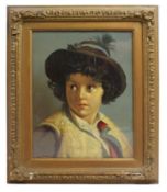 Pair of Victorian Oleograph Portraits Set in Gilt Frames