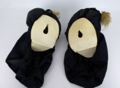 Pair of Vintage Painted Porcelain Maskheads