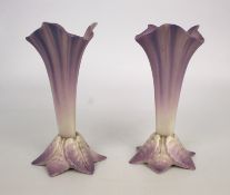 Pair of Royal Worcester Flower Form Spill Vases 1912 G365