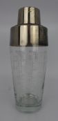 Vintage Glass & Silver Plated Cocktail Shaker