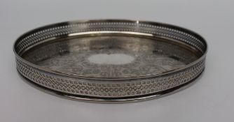 Small Silver Plated Cavalier Galleried Tray