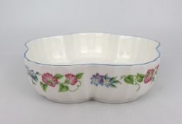 Pair of Royal Worcester English Garden Blue Scalloped Bowls
