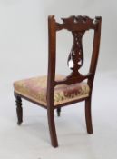 Edwardian Mahogany Nursing Chair with Upholstered Seat