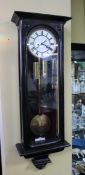 Late 19th c. Ebonized Vienna Wall Clock