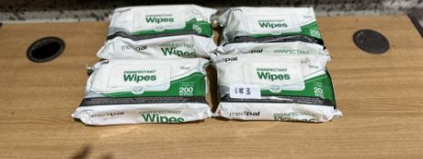 4 Packs Medipal Disinfectant Wipes. RRP £20. Grade U