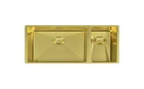 Elite 1.5 Undermounted Stainless Steel Brushed Brass Sink 670mm