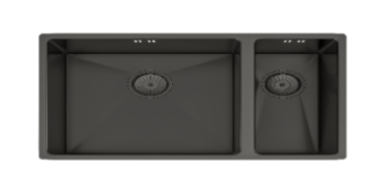 Elite 1.5 Undermounted Stainless Steel Gunmetal Sink 670mm