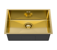 540 x 440 Brushed Brass 1.0 Bowl Undermount Stainless Steel Kitchen Sink