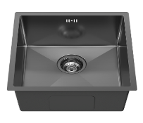 542 x 440 Gunmetal 1.0 Bowl Undermount Stainless Steel Kitchen Sink