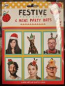 5 X Pack of 6 Festive Mini Party Hats Reindeer Santa Elf New Christmas Party. RRP £20 - Grade A
