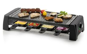 Title: 2 x DO9189G DOMO 8 Person Raclette stone and metal cooking plates with 8 mini pans RRP £
