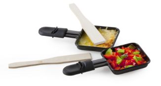 Title: 2 x DO9190G DOMO 8 Person Raclette 1/2 stone and 1/2 metal cooking plates with 8 mini pans