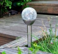 3 x Solar Lights Outdoor, Cracked Glass Ball LED Garden Lights, Landscape/Pathway Lights For Path