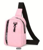 Women's Chest Bag Simple Splicing Color Shoulder Bag With Adjustable Strap