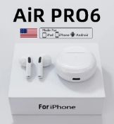 Pro 6 Tws Waterproof In-Ear Hi-fi Stereo Wireless Earbuds