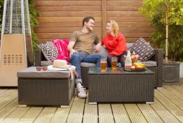 5 x 4-Seater Knightsbridge Modular Rattan Sofa Set - Black
