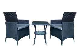 5 x 2-Seater Chiswick Rattan Bistro Set - Black