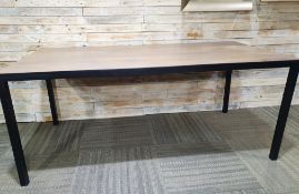 Solid Wood and Metal Designer Dining Table in Vintage Grey Rrp £599
