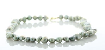 18 Inch Freshwater Baroque Shaped Cultured 8.0 - 8.5mm Pearl Necklace With Gold Plated Clasp