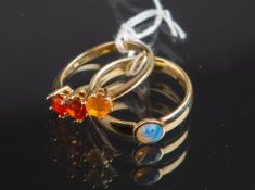 2-teiliges Konvolut von Damenringen 375 GG (BCI / Bernhard Conradt Idar)