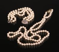 2-teiliges Konvolut von Perlschmuck