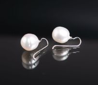 Paar Ohrhänger mit Tahiti-Perlen 750 WG