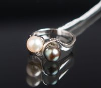 Damenring mit Perlbesatz 750 WG