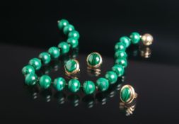 3-teiliges Malachit-Schmuckset (Juwelier Goldbaur)