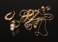 4-teiliges Konvolut von Schmuck 585 GG