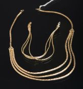 2-teiliges Set von Collier und Armband 585 GG