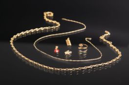 6-teiliges Konvolut von Schmuck 750 GG