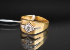 Herren-Solitärring 750 GG/WG