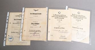 4-teiliger Urkunden-Nachlass (2. WK)