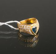 Damenring m. Saphir 750 GG