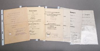 6-teiliger Urkunden-Nachlass (2. WK)