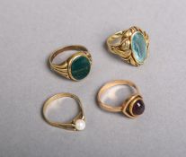 4-teiliges Konvolut von Ringen