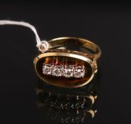 Damenring mit Diamantbesatz 585 GG