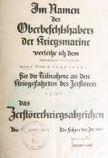 Verleihungsurkunde des Zerstörerkriegsabzeichens 