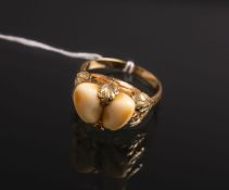 Ring mit Grandeln 585 GG/RG