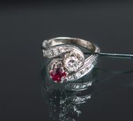 Damenring m. Steinbesatz 750 WG