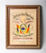 Gesticktes Reservistenbild, bez.: 