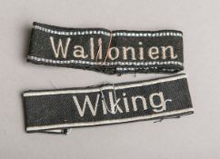 2-teiliges Konvolut von SS-Ärmelbändern (2. WK)