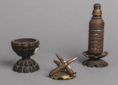 3-teiliges Konvolut von Erinnerungsstücken / Tischdekorationen