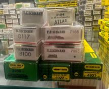 7-teiliges Konvolut von Modellbahnen (Minitrix, Fleischmann)